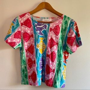 Vintage Christine Andrews Short Summer Shirt S